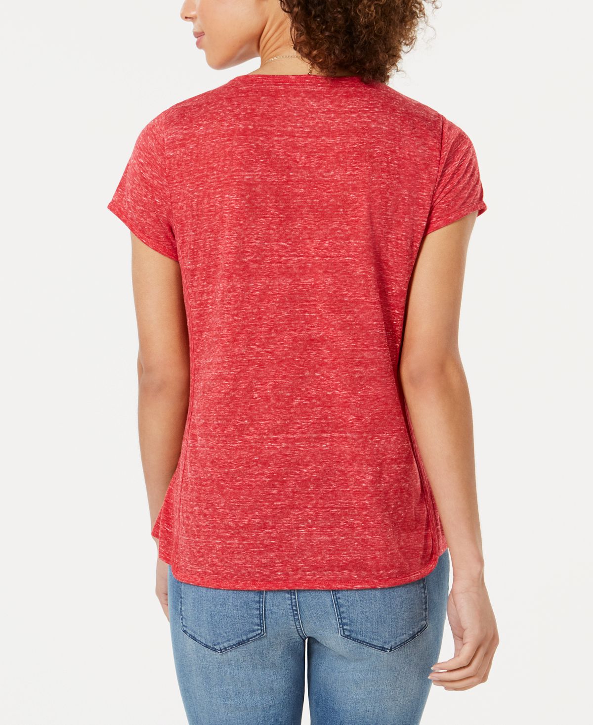 Style & Co Women's Graphic T-Shirt Red Size X-Small