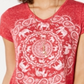 Style & Co Women's Graphic T-Shirt Red Size X-Small