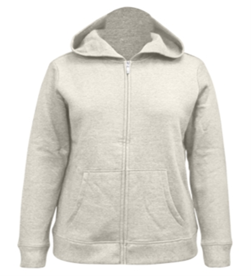 Karen Scott Women's Zip Front Hooded Sweatshirt -White Size Large