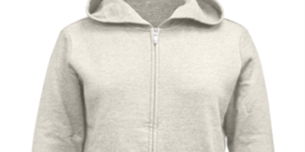 Karen Scott Women's Zip Front Hooded Sweatshirt -White Size Large