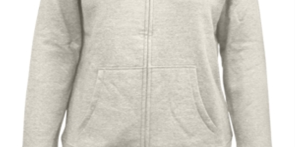 Karen Scott Women's Zip Front Hooded Sweatshirt -White Size Large