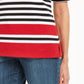 Karen Scott Women's Dahla Striped Boat Neck Top White Size Petite M