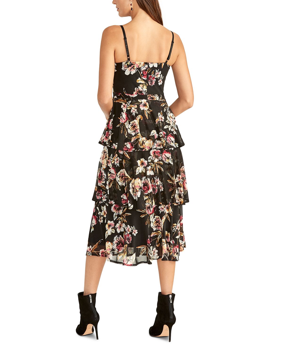 Rachel Roy Women's Valia Printed Tiered Dress Black Size XL