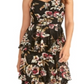 Rachel Roy Women's Valia Printed Tiered Dress Black Size XL