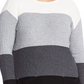 Vince Camuto Women's Plus Colorblock Waffle Tunic Sweater Gray Size 2X