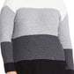 Vince Camuto Women's Plus Colorblock Waffle Tunic Sweater Gray Size 2X