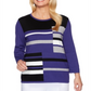 Alfred Dunner Women's Pullover Sweaters Mallard Color Block Sweater Blue Size Petite XL