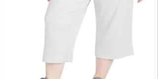 Ideology Women's Plus Ribbed Culottes Gray Size 2X