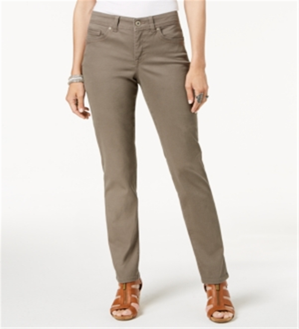 Style & Co Women's Tummy Control Straight Leg Fashion Jeans Brown Size 6