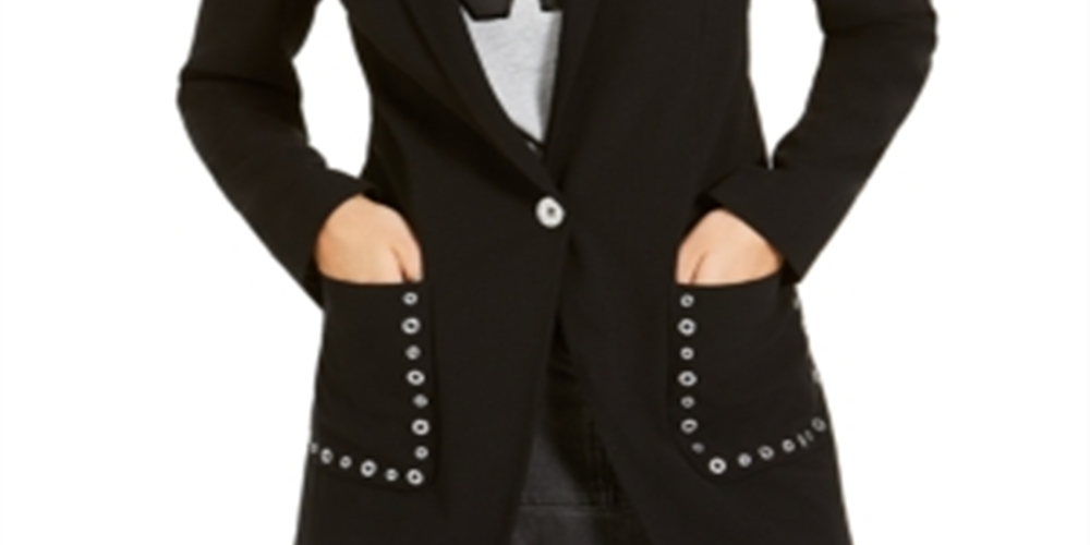 Michael Kors Women's Grommet Patch Pocket Blazer Black Size 6