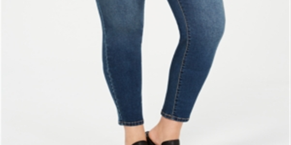 Style & Co Women's Plus Mid Rise Curvy Fit Skinny Jeans Blue Size 24W