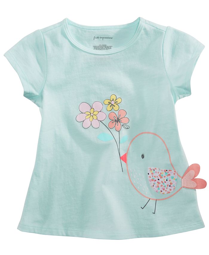 First Impressions Baby Girl's Spring Graphic T-Shirt Blue Size 18 Months