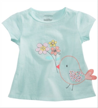 First Impressions Baby Girl's Spring Graphic T-Shirt Blue Size 18 Months
