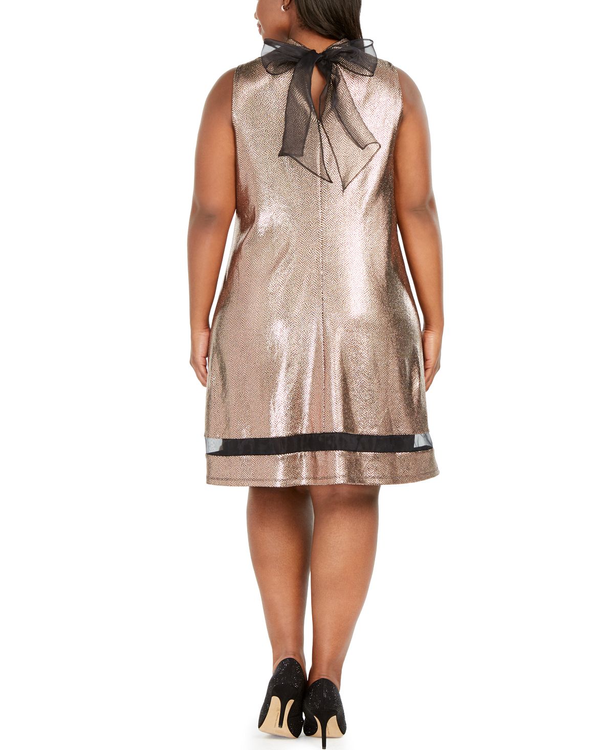 Robbie Bee Women's Sleeveless Above the Knee Shift Cocktail Dress Yellow Size 1X