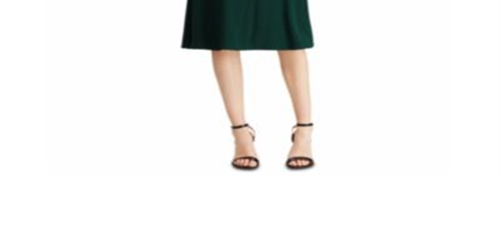 Ralph Lauren Women's Pleated Jersey Dress Green- Size -12