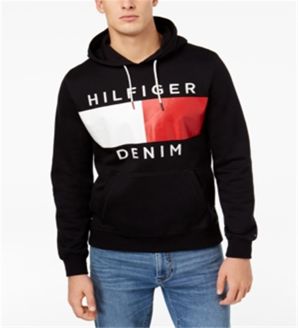 Tommy Hilfiger Men's  Brooks Pullover Hoodie in Cotton Jimmy Jazz Black  Size XX-Large