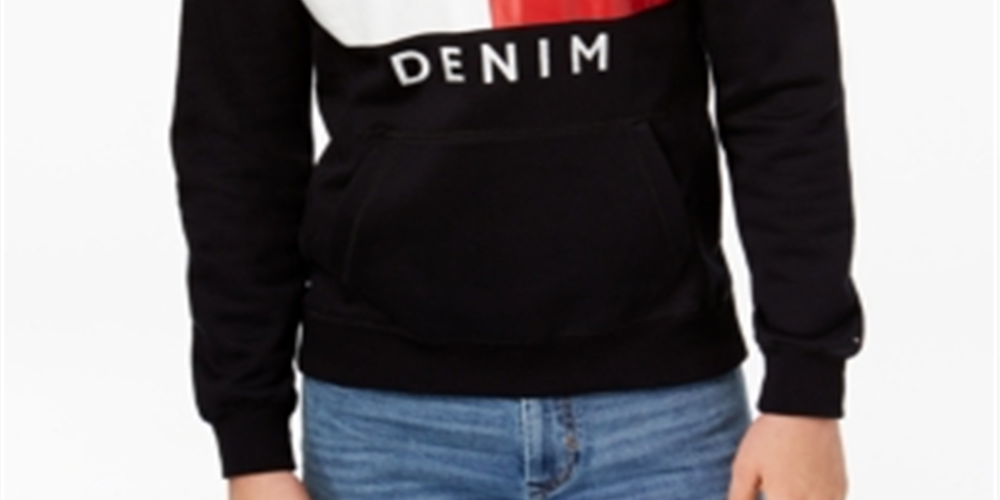 Tommy Hilfiger Men's  Brooks Pullover Hoodie in Cotton Jimmy Jazz Black  Size XX-Large