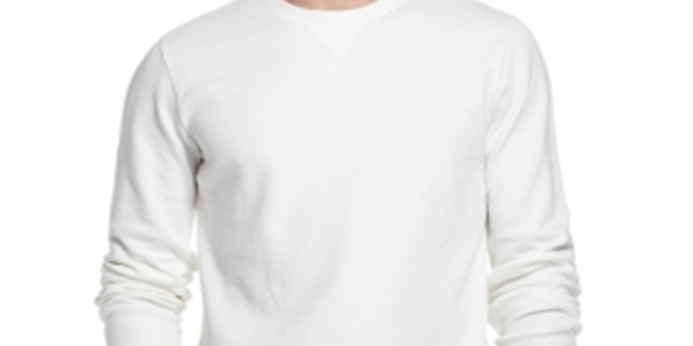 Weatherproof Vintage Men's Waffle Knit Long Sleeve T-Shirt White Size Small