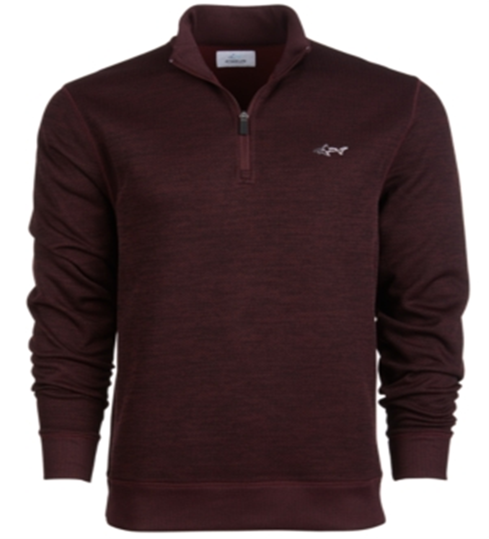 Attack Life by Greg Norman Men's Herringbone 1/4 Zip up Pullover Red Size Medium