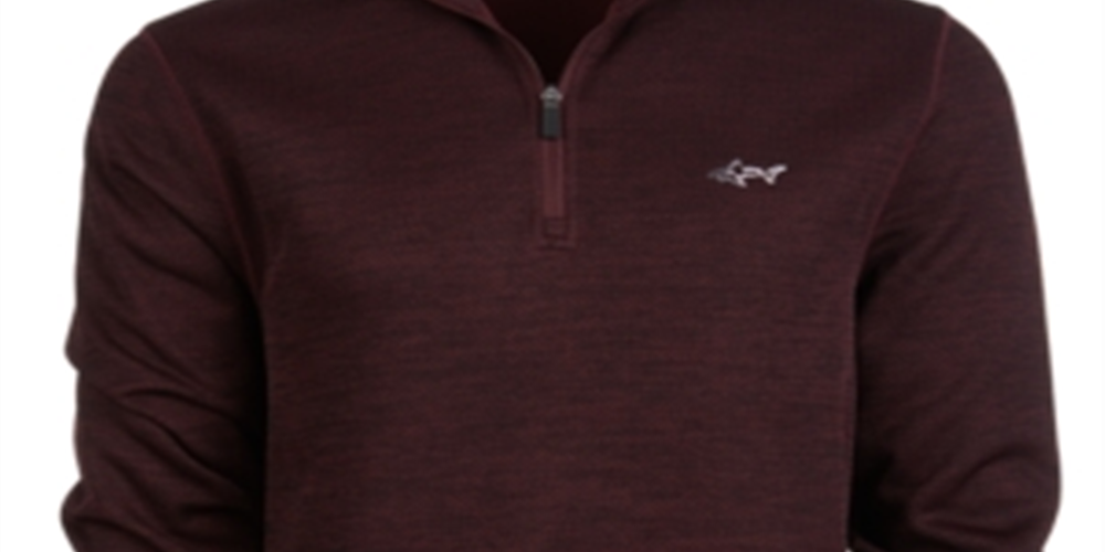 Attack Life by Greg Norman Men's Herringbone 1/4 Zip up Pullover Red Size Medium