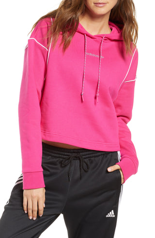 Adidas Women's Cropped Hoodie Pink Size S