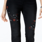 Style & Co Women's Embroidered Curvy Fit Slim Ankle Jeans Black Size 14