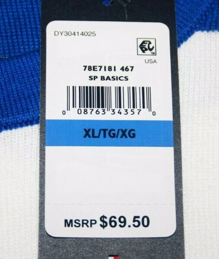 Tommy Hilfiger Men's Signature Rugby Striped Sweater Blue Size XL