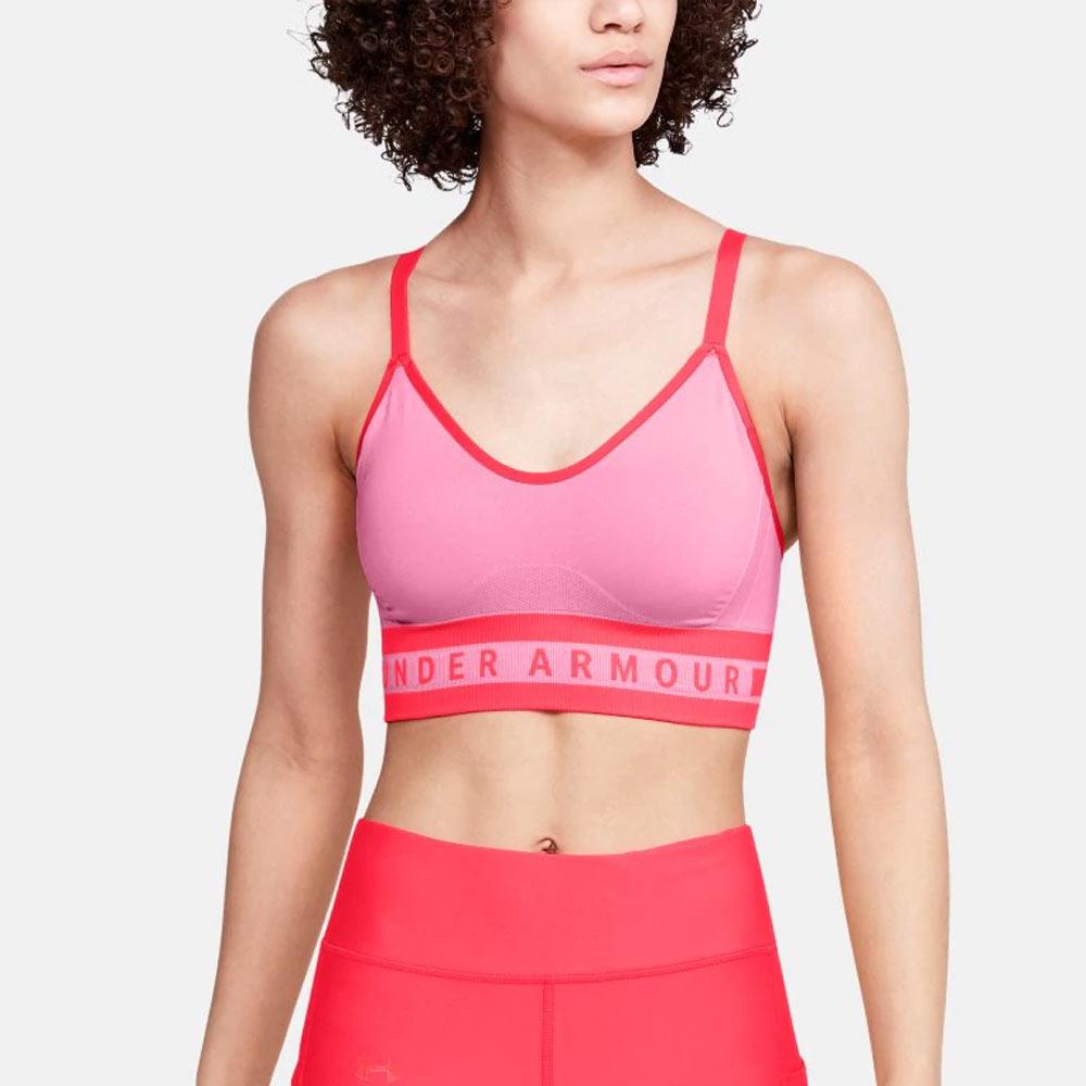 Under Armour Women's Seamless Longline Sports Bra Pink Size X-Small