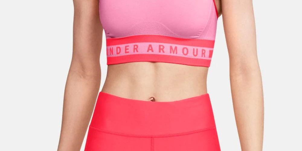 Under Armour Women's Seamless Longline Sports Bra Pink Size X-Small