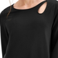 Alfani Women's Cut Out Crewneck Blouse Black Size L