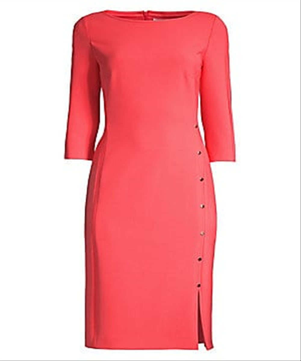 Boss Women's Dikena Ponte Sheath Dress Pink Size 0