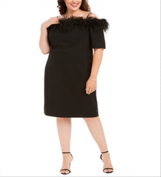 Calvin Klein Women's Spaghetti Strap Sheath Evening Dress Black Size 24W