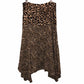 Calvin Klein Women's Leopard Print Handkerchief Hem Skirt Brown Size 12