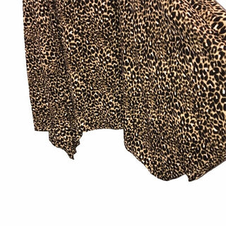 Calvin Klein Women's Leopard Print Handkerchief Hem Skirt Brown Size 12