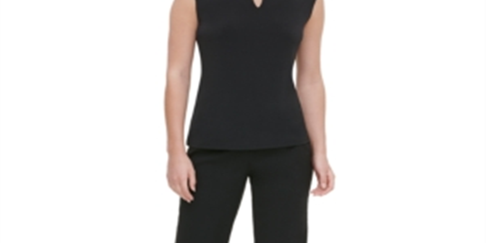 Calvin Klein Sleeveless Keyhole Top Black Size XL