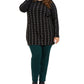 INC International Concepts Women's Plus Studded Tunic Sweater Black Size 0X