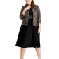 Jessica Howard Women's Plus Shine Print Dress & Jacket Black Size 20 W