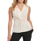 DKNY Women's V Neck Center Knot Top Pink Size Small