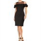 Calvin Klein Women's Zippered Short Sleeve Illusion Neckline Above the Knee Body Con Evening Dress Black Size 6