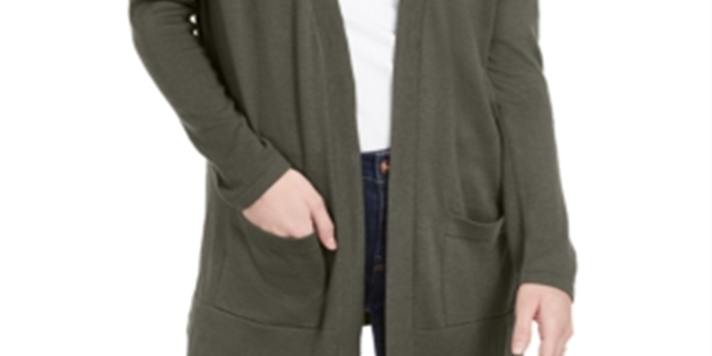 Style & Co Women's Cardigan Sweater Green Size Medium