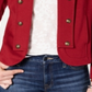 Tommy Hilfiger Women's Military Band Jacket Red Size X-Small