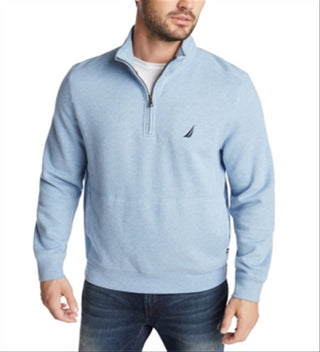 Nautica Sueded Fleece Quarter Zip Pullover Navy Size XL