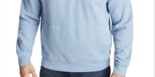 Nautica Men's Sueded Fleece Quarter Zip Pullover Blue Size Small