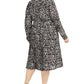 Alfani Women's Plus Printed Shirtdress Black Size 24W