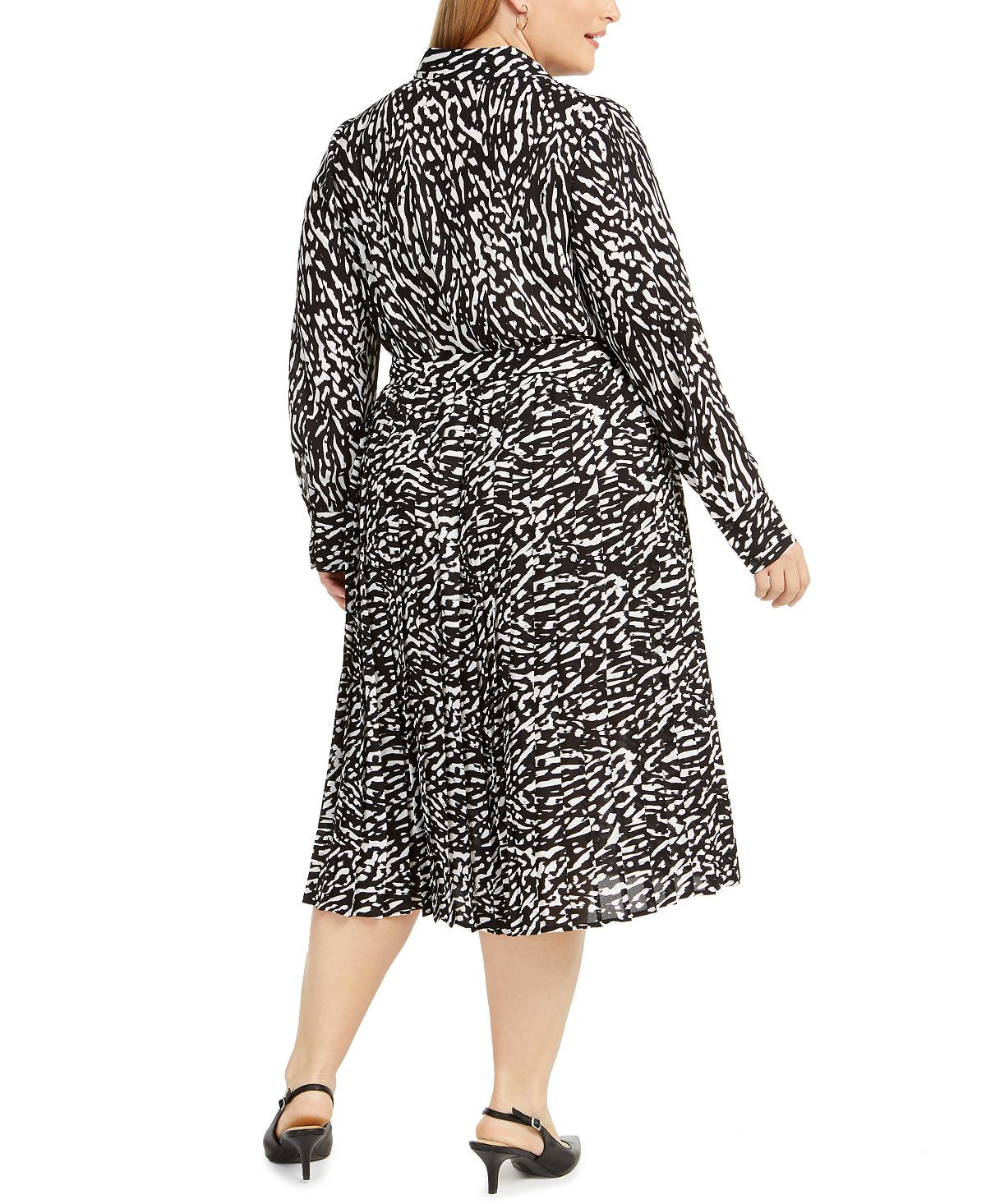 Alfani Women's Plus Printed Shirtdress Black Size 24W
