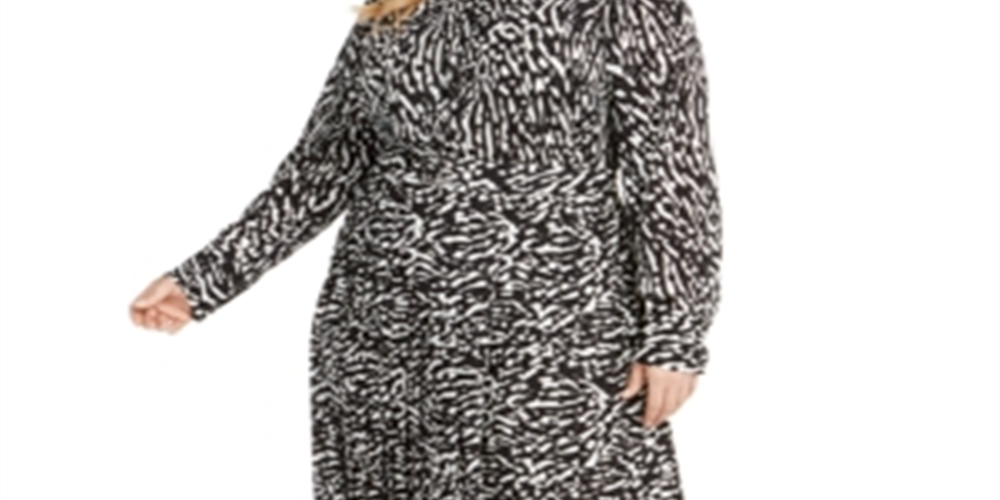 Alfani Women's Plus Printed Shirtdress Black Size 24W