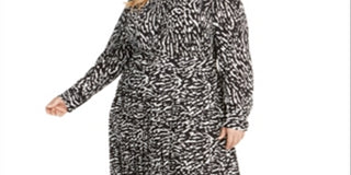 Alfani Women's Plus Printed Shirtdress Black Size 24W