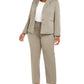 Le Suit Women's Straight Leg Tonal Striped Pants Suit Brown Size 14W