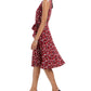 Charter Club Women's Floral Print MIDI Dress Red Size Petite XL