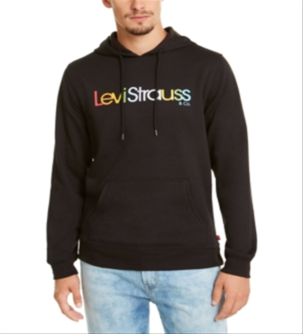 Levi's Men's Burndlen Fleece Logo Hoodie Black Size Large